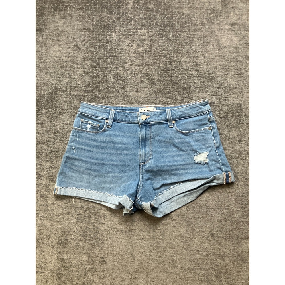 Paige Jimmy Jimmy Shorts Womens 30 Blue Denim Cotton Stretch Distressed Cuffed